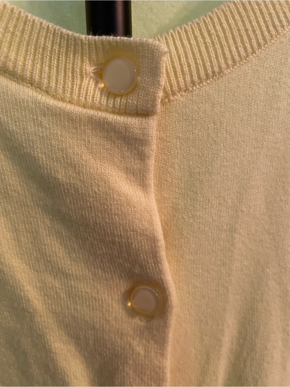Talbots Pale Yellow Button-Front Women's Cardigan (0070) - Picture 4 of 4